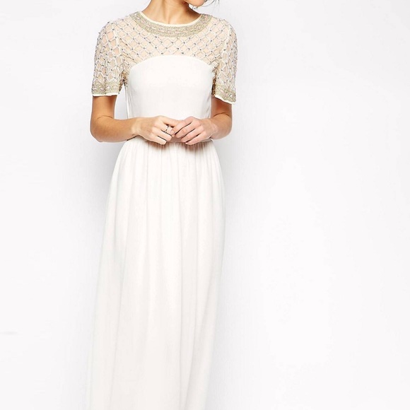 asos white embellished dress